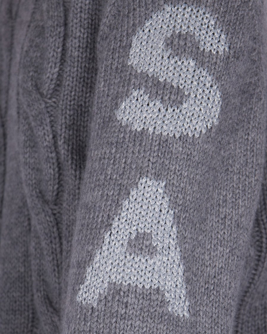 Mc2 Saint Barth Cable Knit Sweater With Lurex Detailing