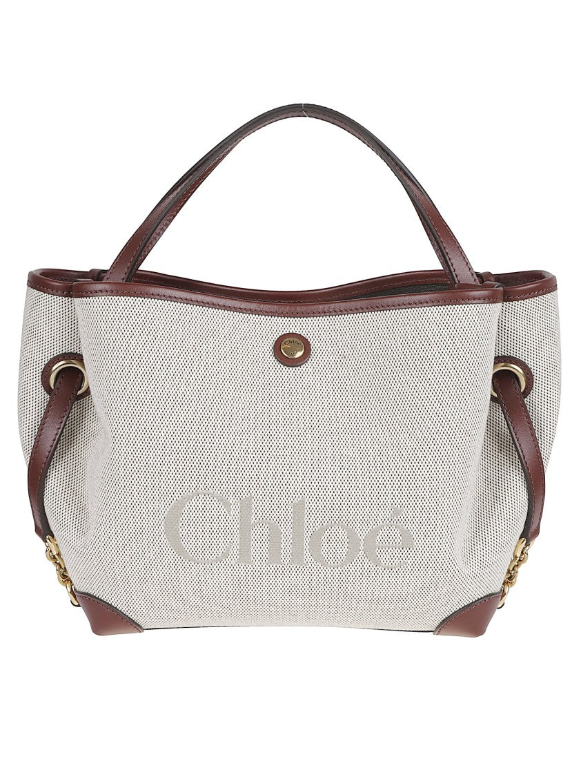 Chloé Cotton Canvas Double-Handle Bag With Calf Leather Accents