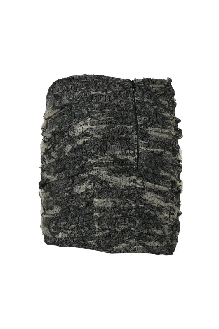 The Mannei Textured Ruched Skirt With Silk
