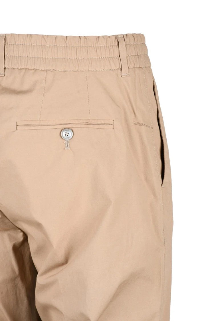 Cruna Beige Tailored Trousers With Adjustable Drawstring