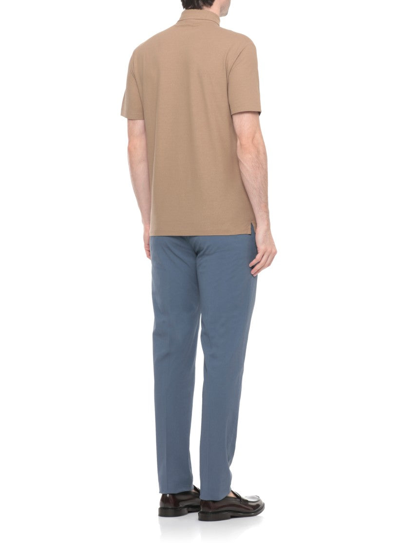 Zanone Beige Cotton Polo Shirt