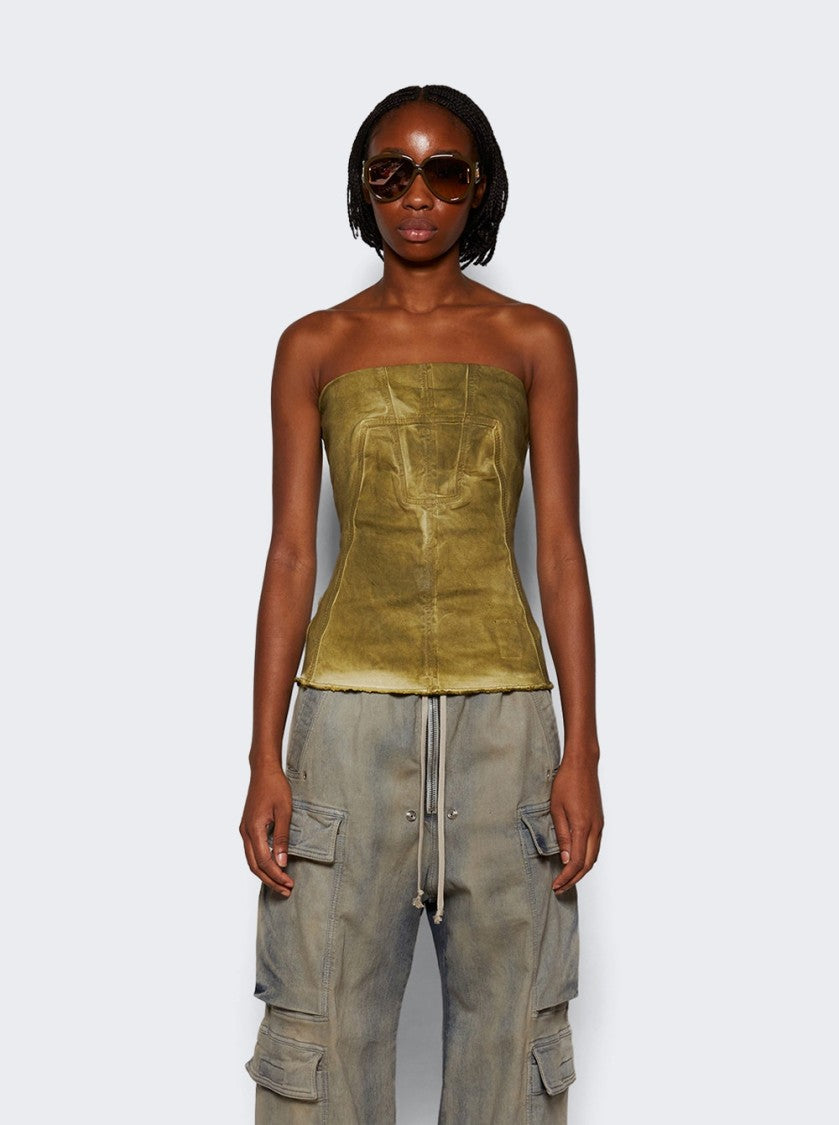 Drkshdw By Rick Owens Porterville Stretch Denim Bustier Top