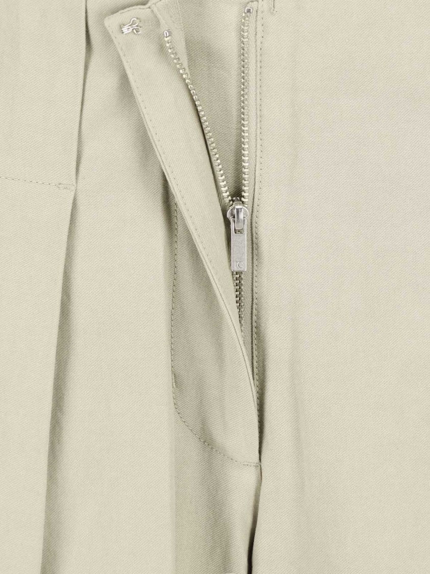 Low Classic Beige Tailored Pleated Straight-Leg Pants