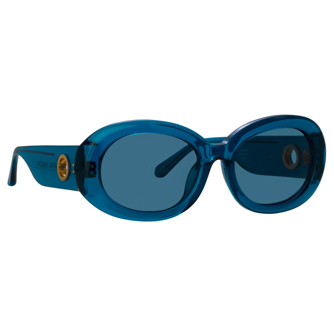 Linda Farrow Lina Oval Sunglasses In Blue
