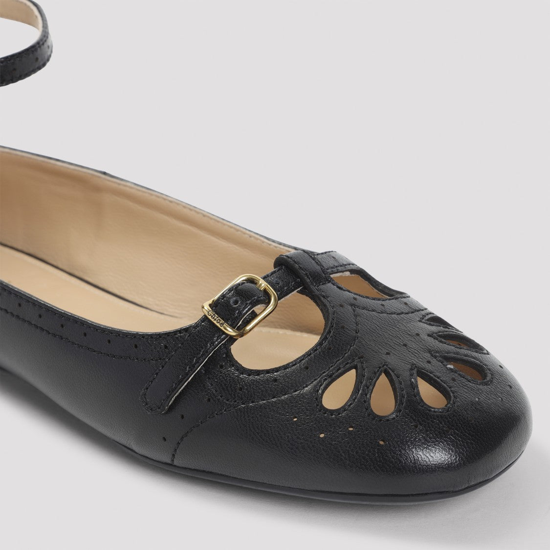 Chloé Black Leather Misty Ballerinas