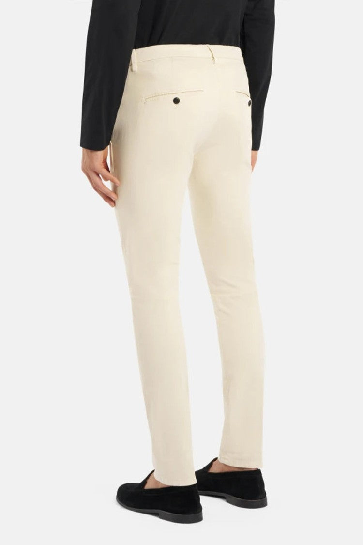 Dondup White Cuffed Chino Trousers