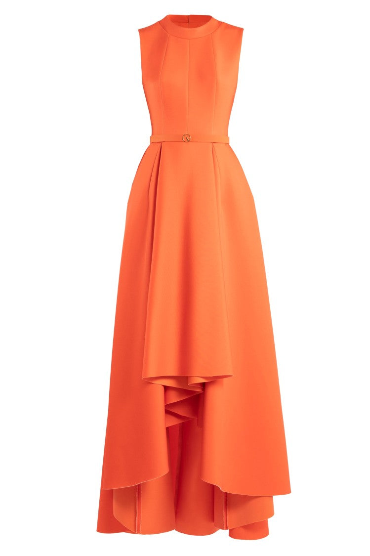 Saiid Kobeisy Neoprene Dress With High-Low Skirt