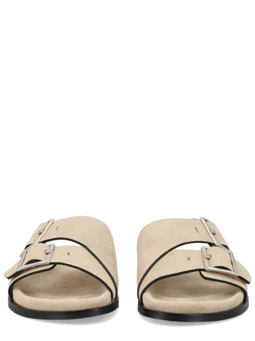 Alohas Alba Silver Buckles Slide Sandals