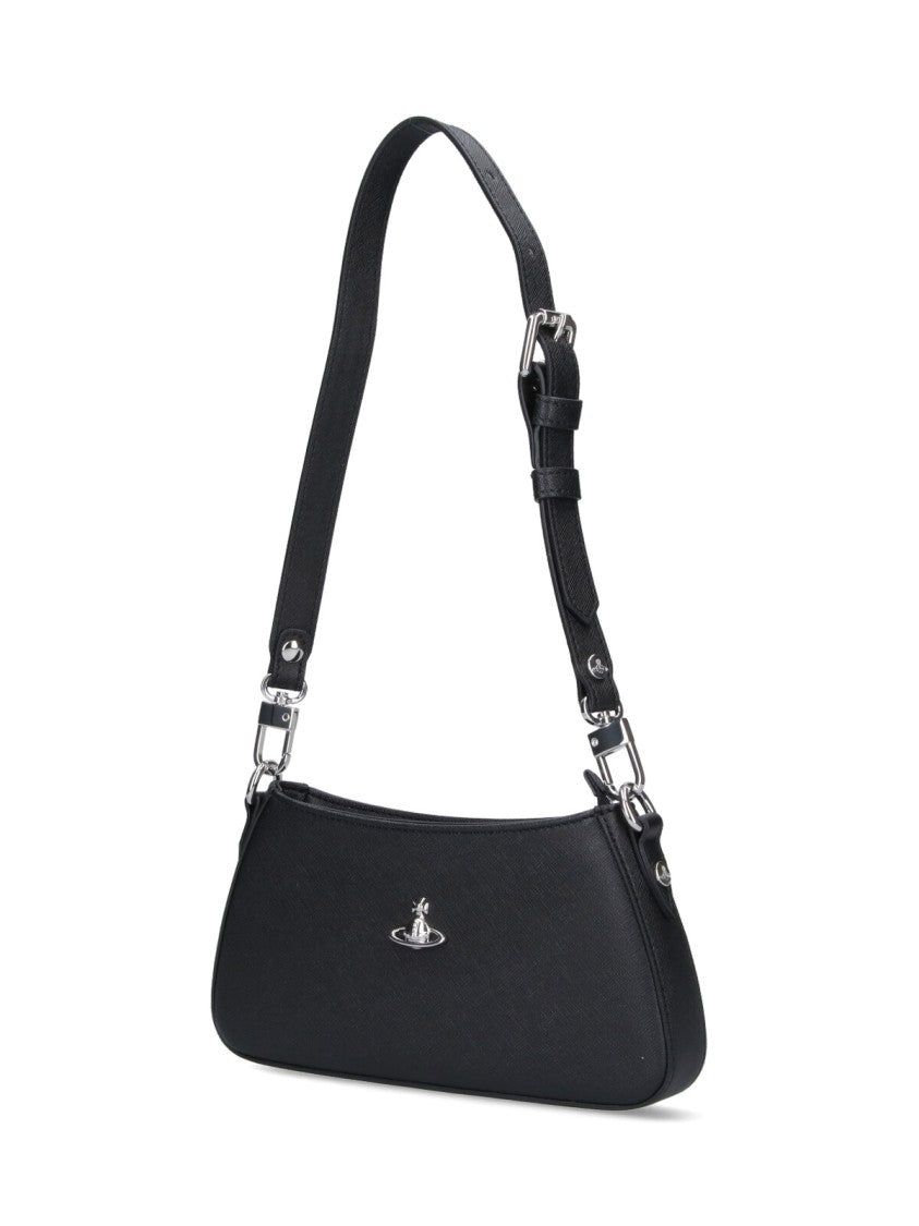 Vivienne Westwood "Tasha" Shoulder Bag In Black Fabric
