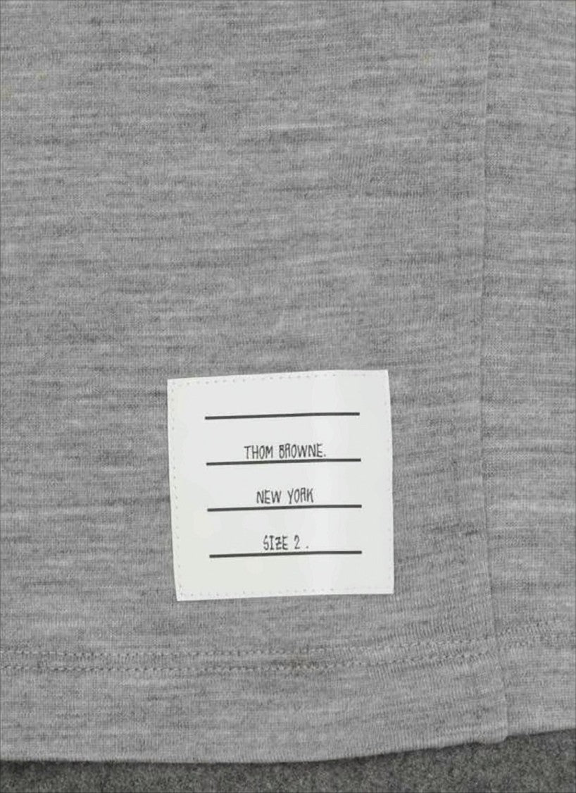 Thom Browne Heathered Grey Short-Sleeve T-Shirt With Tailored Fit