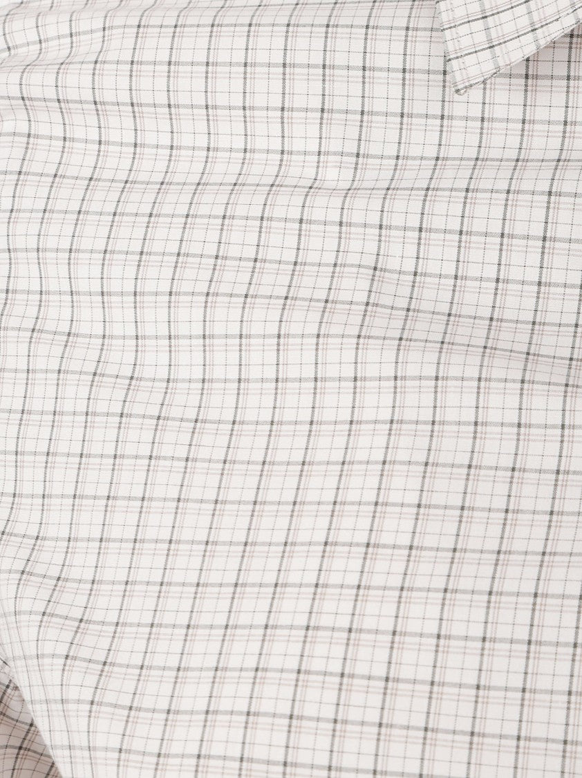 Maison Margiela Fitted Checkered Shirt With Modern V-Cut Hemline