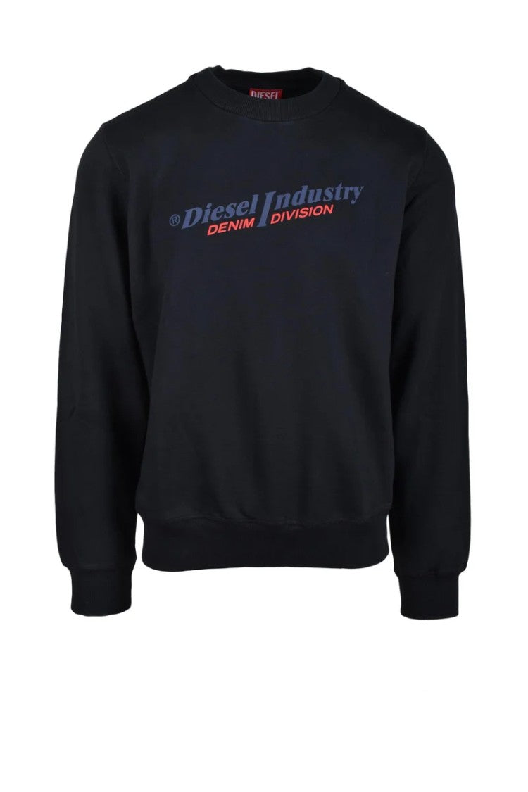 Diesel Black Printed Cotton Sweatshirt