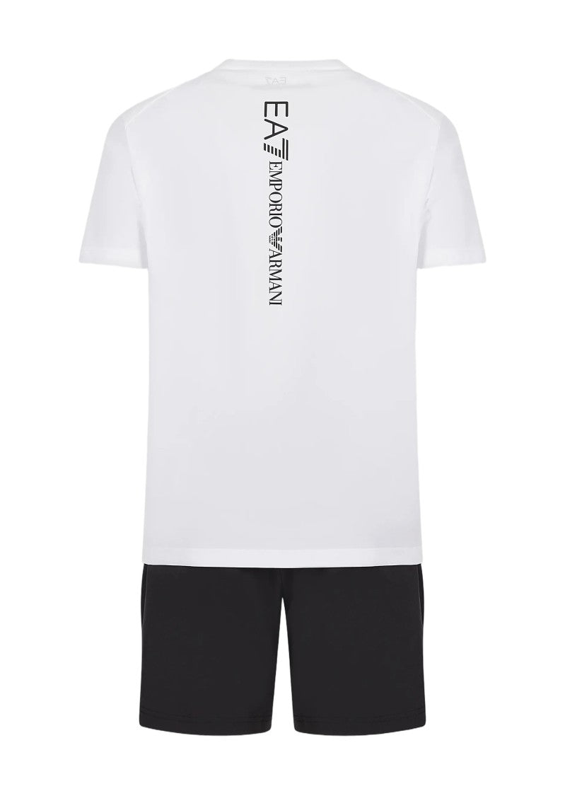 Ea7 Emporio Armani White Activewear Set With Contrasting Branding