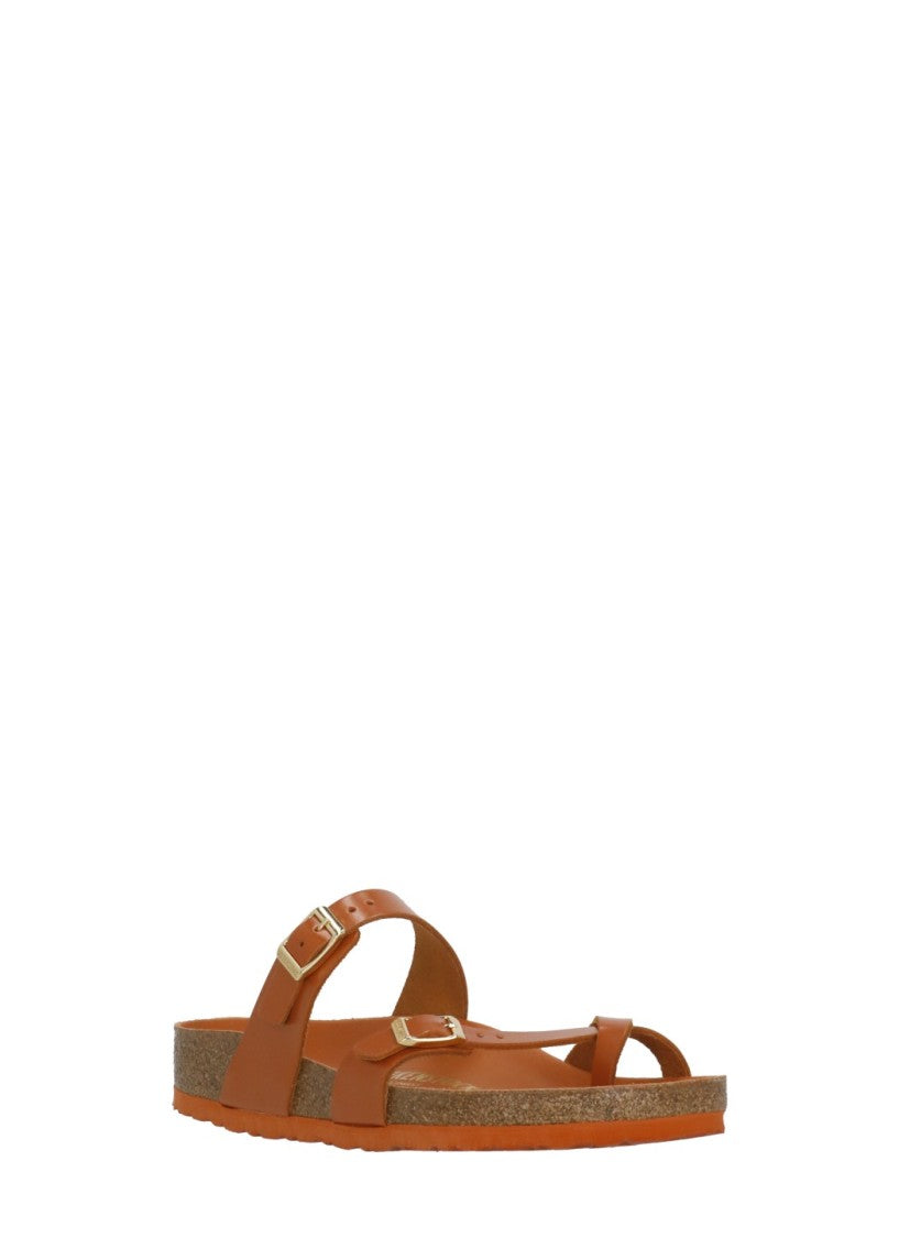 Birkenstock Orange Mayari Buckle Leather Sandals
