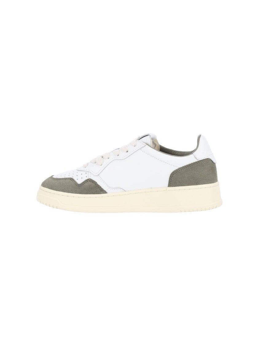 Autry Low-Top Sneakers With Olive Green Suede Overlays
