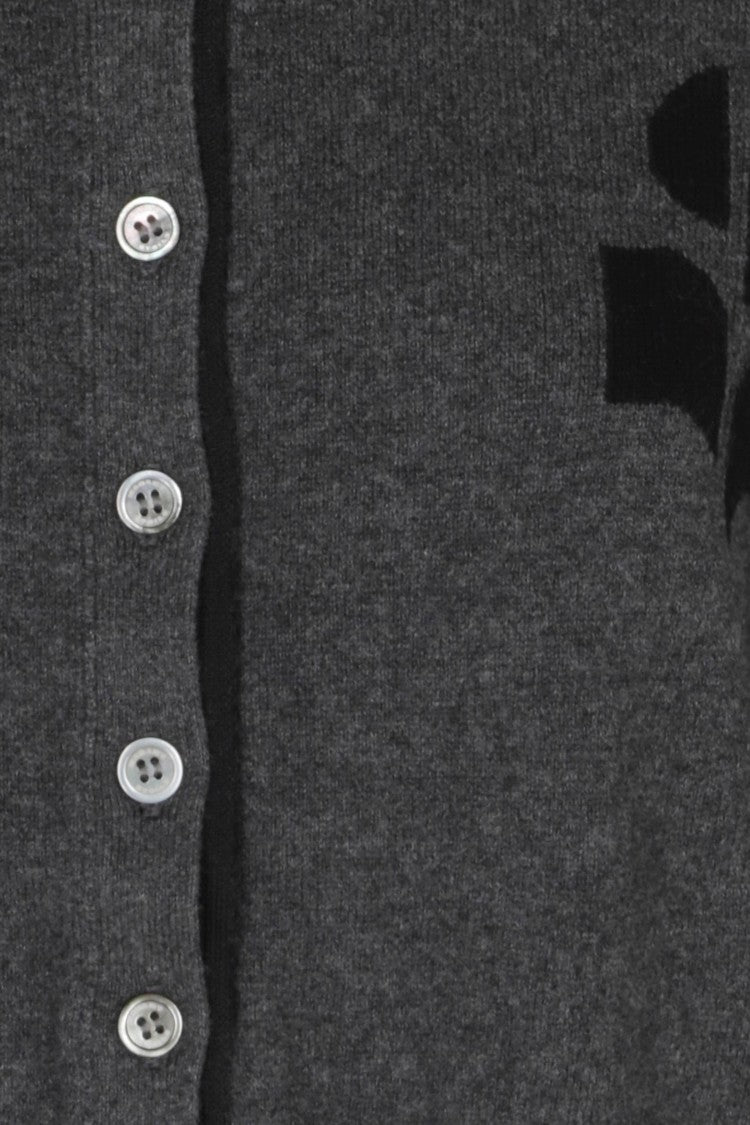Isabel Marant Étoile Gray Lona Cropped Floral Cotton-Blend Cardigan
