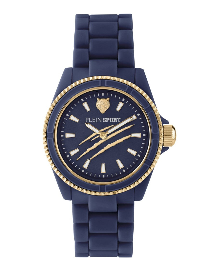 Plein Sport 38Mm Blue Polycarbonate Scratch Bracelet Watch