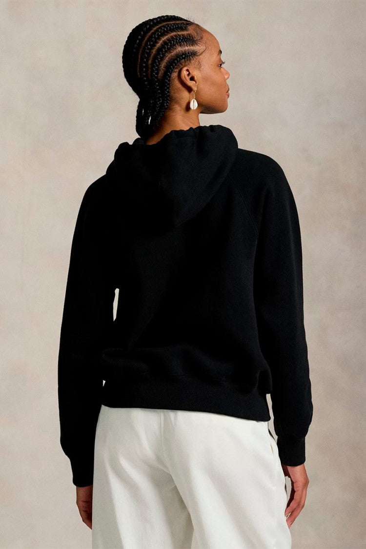 Polo Ralph Lauren Black Drawstring Pony-Logo Hoodie