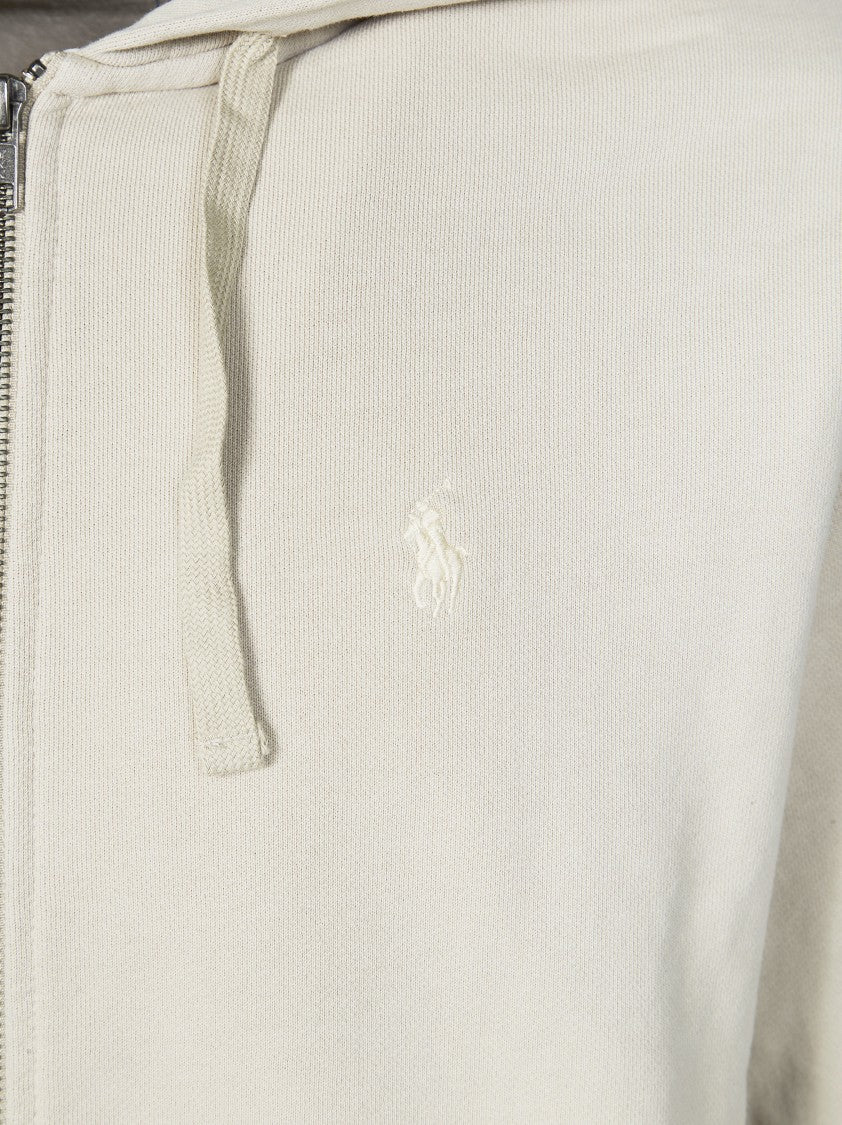 Polo Ralph Lauren Light Neutral Tonal Embroidered Zip Hoodie