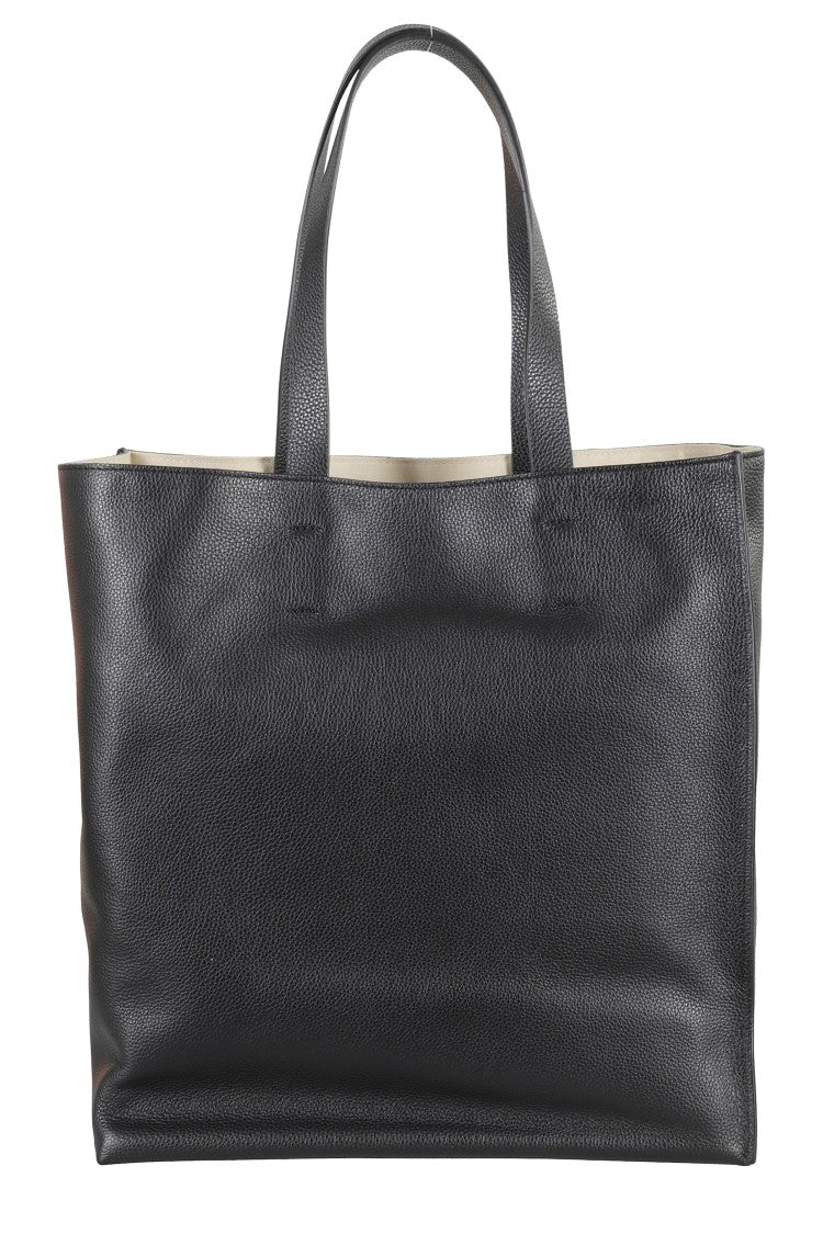 Marni Textured Leather Tote Bag With Embossed Logo
