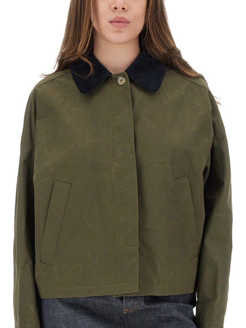 A.P.C. Cropped Boxy Cut Jacket With Classic Collar
