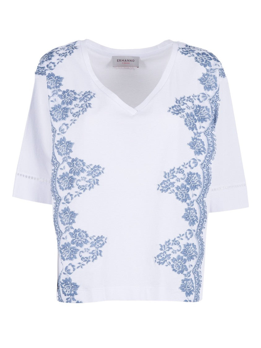 Ermanno Scervino Short Sleeve Embroidered T-Shirt