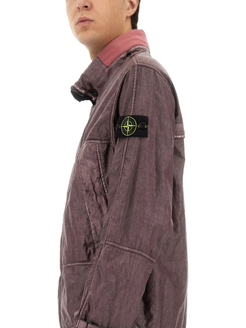 Stone Island Textured Linen Hooded Jacket