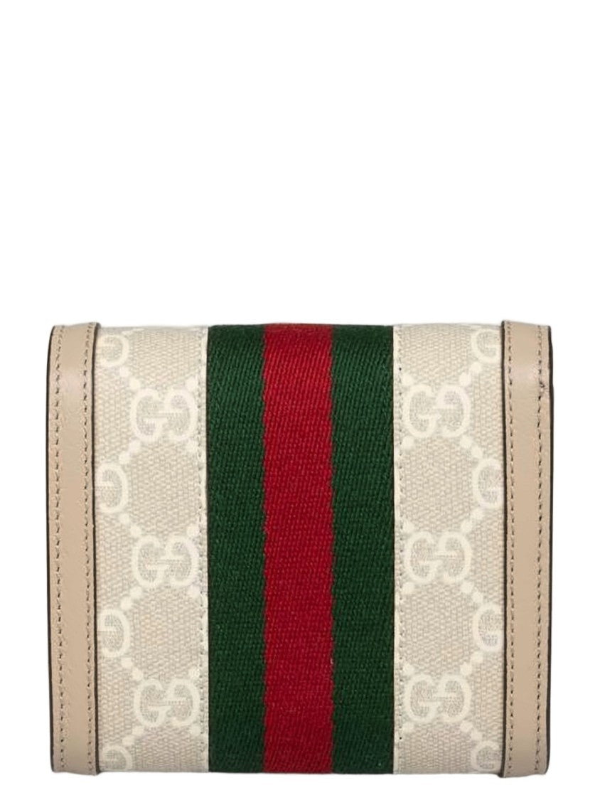 Gucci Beige Canvas Wallet With Monogram Design