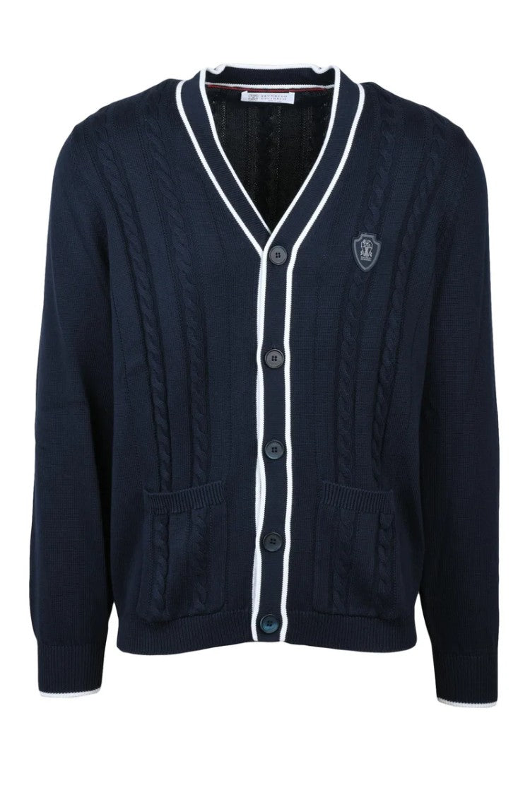 Brunello Cucinelli Cotton Cardigan - Blue
