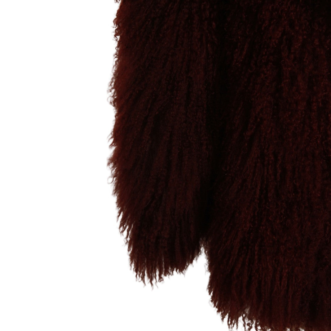 Salvatore Santoro Bordeaux Curly Textured Fur Coat