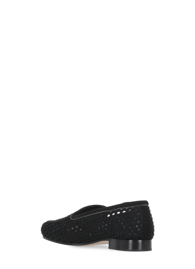 Fabiana Filippi Black Fabiana Filippi Fabric And Leather Loafers