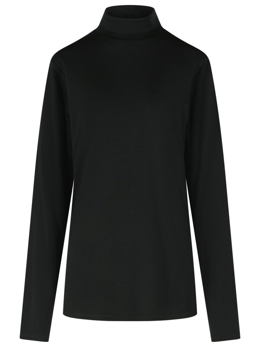 Rier Black Polar High-Neck Virgin Wool Sweater