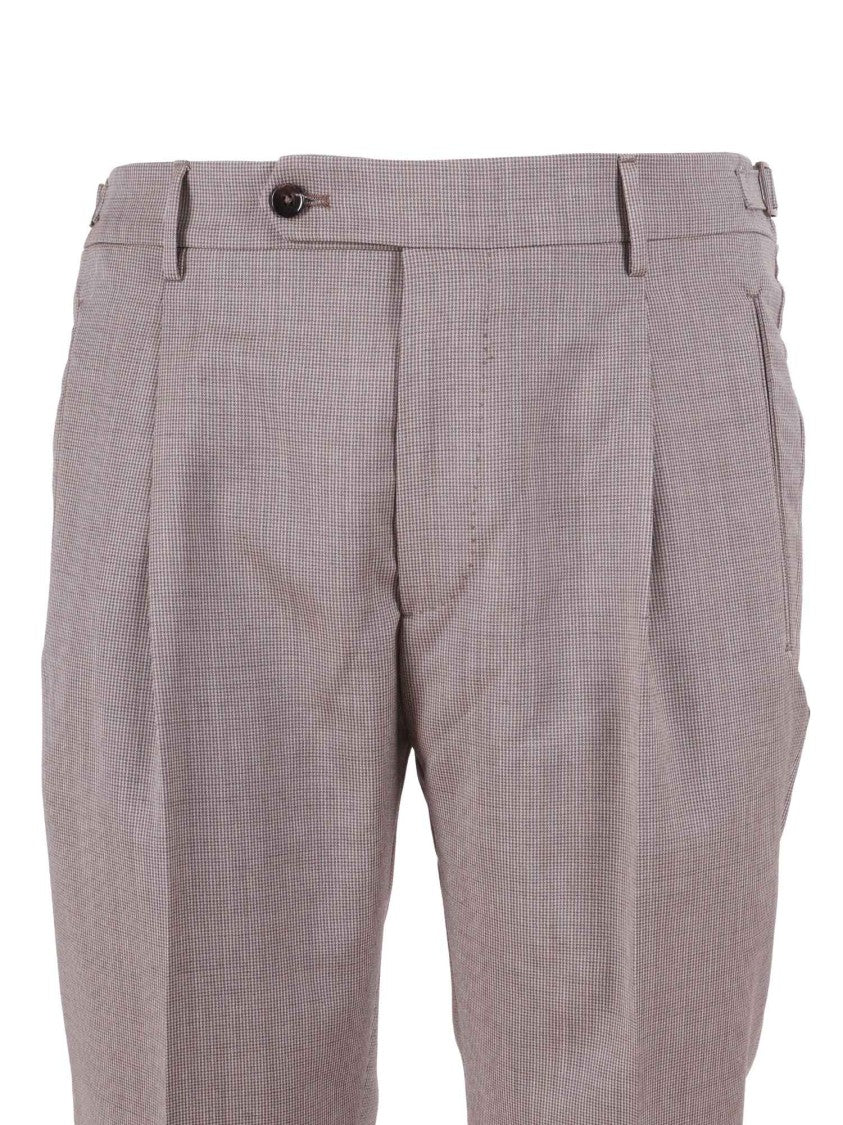 Berwich Grey Tailored Pleated Tapered Straight-Leg Pants