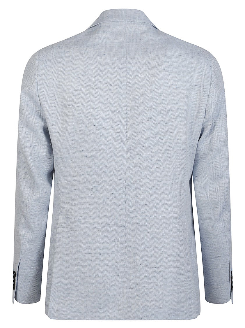 Tagliatore Montecarlo Silver Textured Linen Jacket