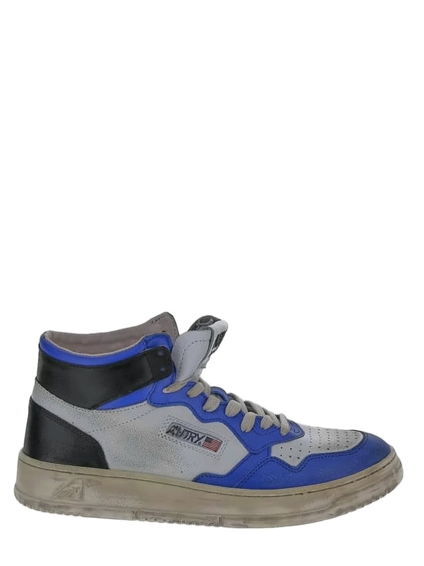 Autry High-Top Cow Leather Sneakers With Blue