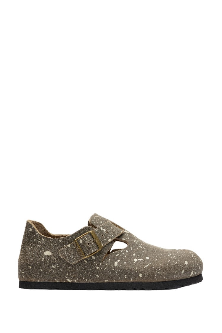 Birkenstock London Model Ankle Flats With Suede Upper And Anatomical Footbed