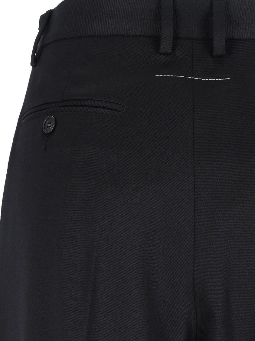 Mm6 By Maison Margiela High-Waisted Black Tailored Pants With Wide-Leg Silhouette