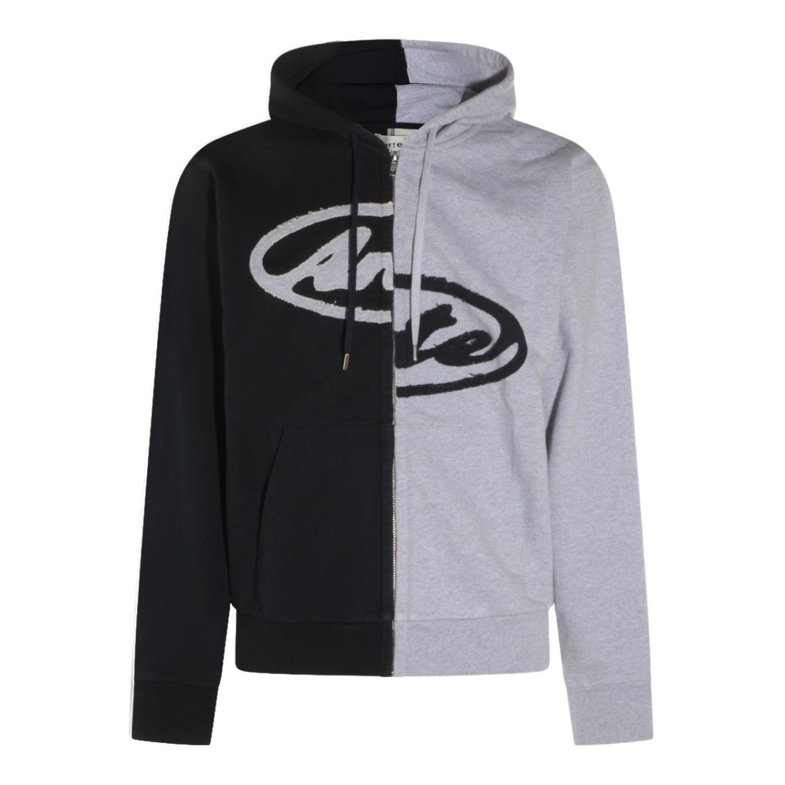 Arte Antwerp Split Color Design Hoodie With Textured Logo