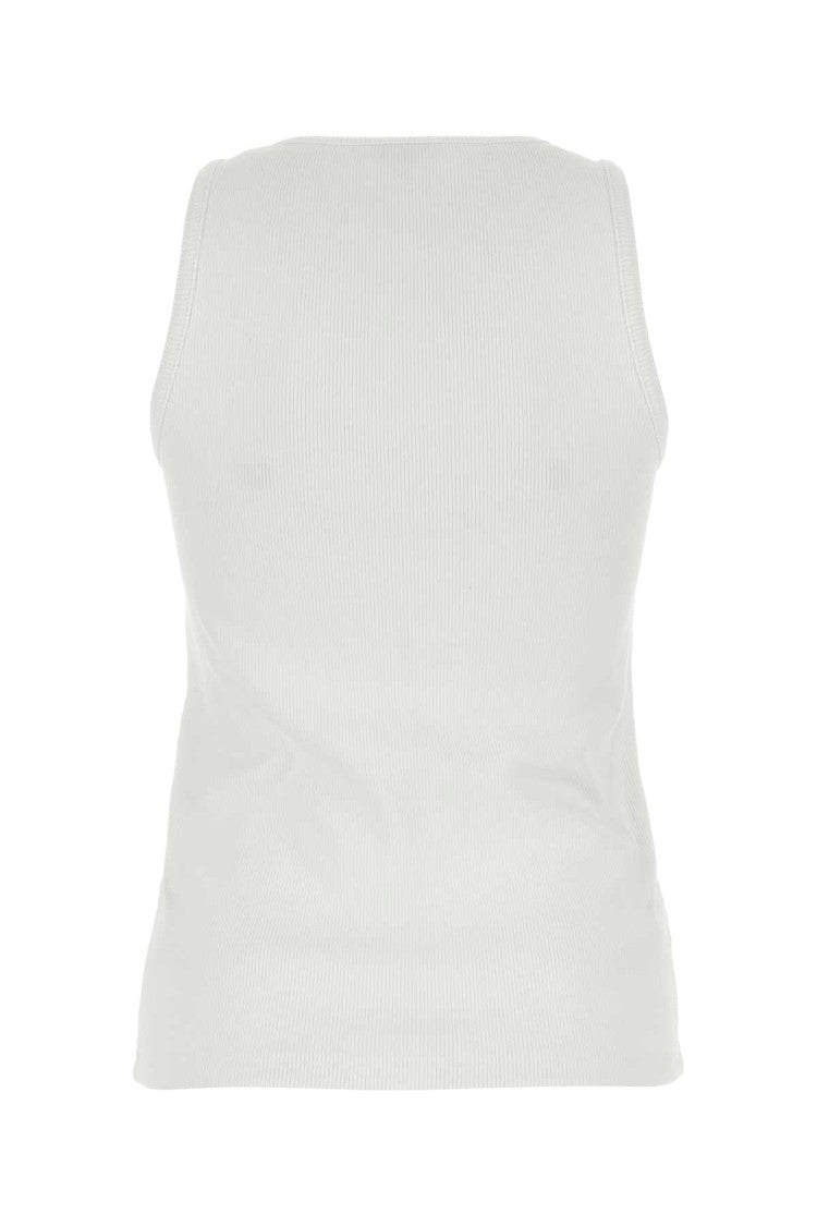 Bottega Veneta White Stretch Cotton Tank Top