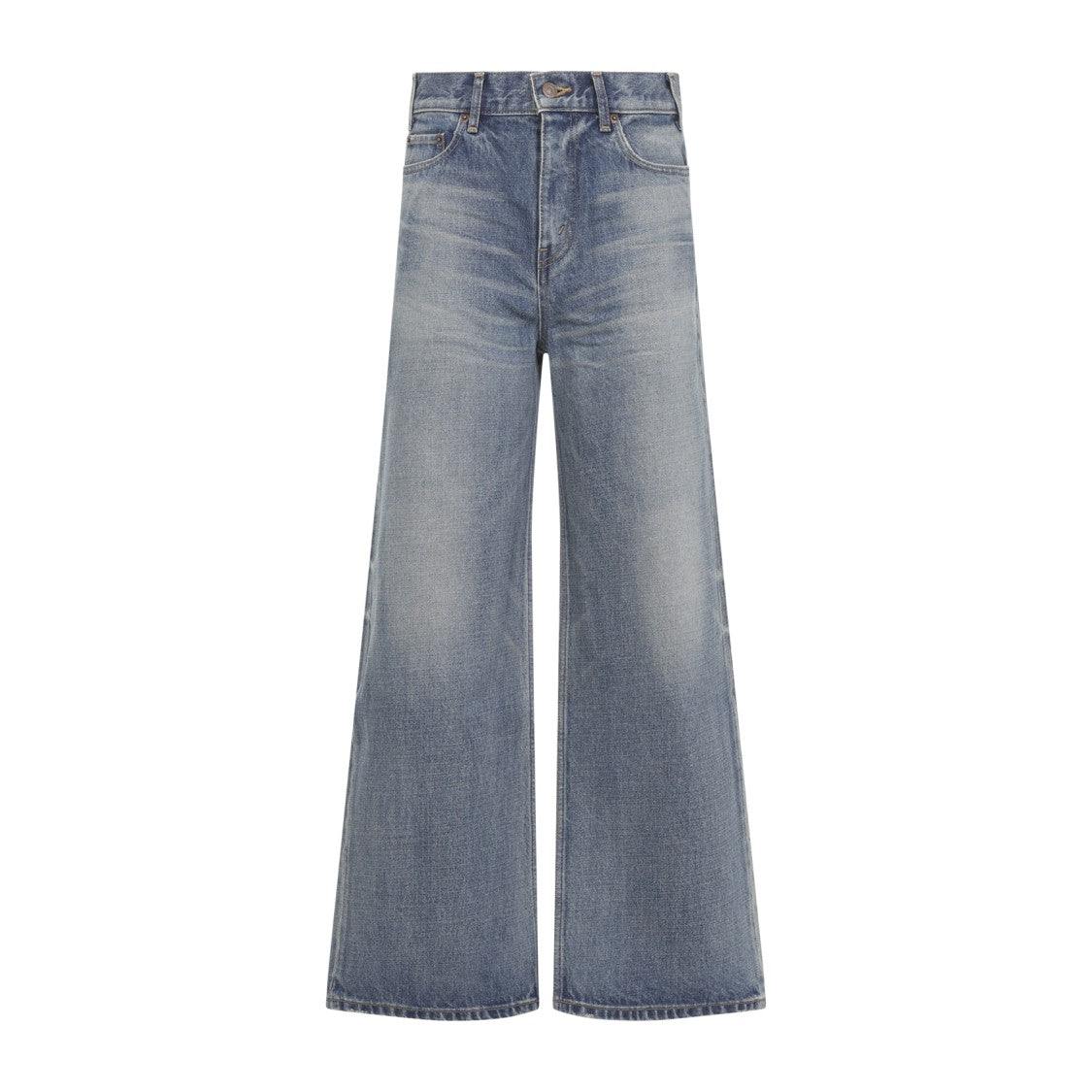Celine Flared Mid-Waist Jeans With 5-Pocket Design