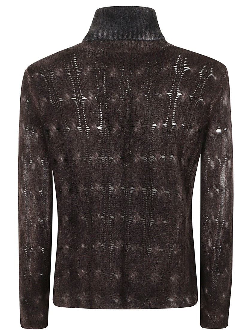 Avant Toi Hand-Painted Cashmere-Silk Cable-Knit Sweater