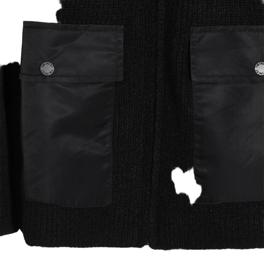 Twin-Set Cape-Style Jacket With Textured Fabric And Hood