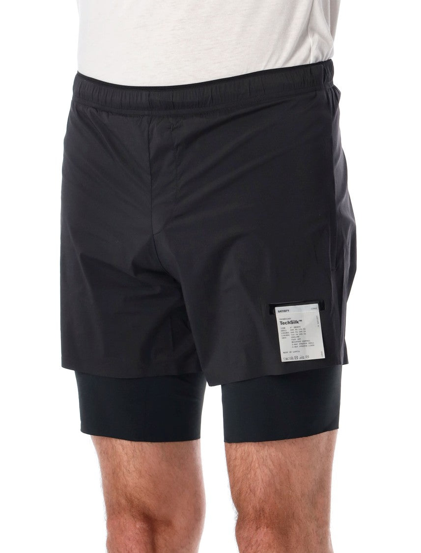 Satisfy Tech Silk 8 Coldblack Fabric Running Shorts