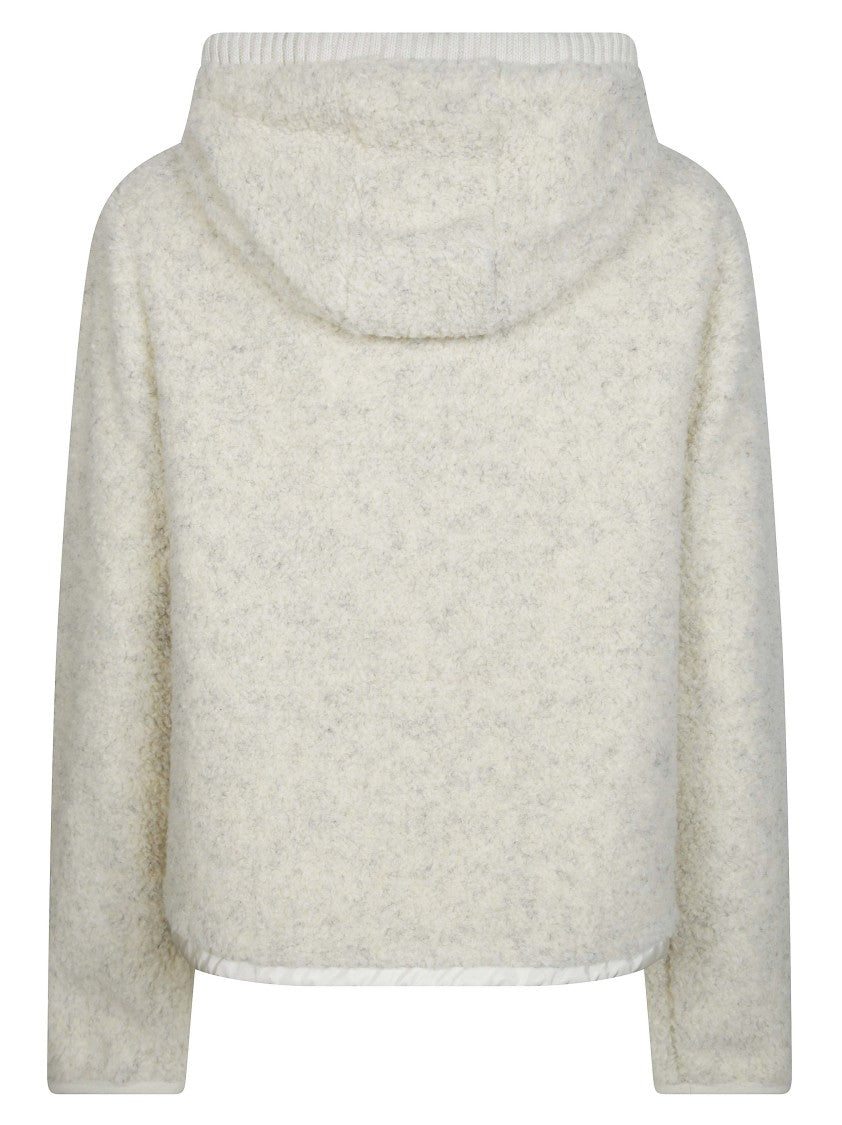 Moncler Cropped Hooded Zip-Up Cardigan