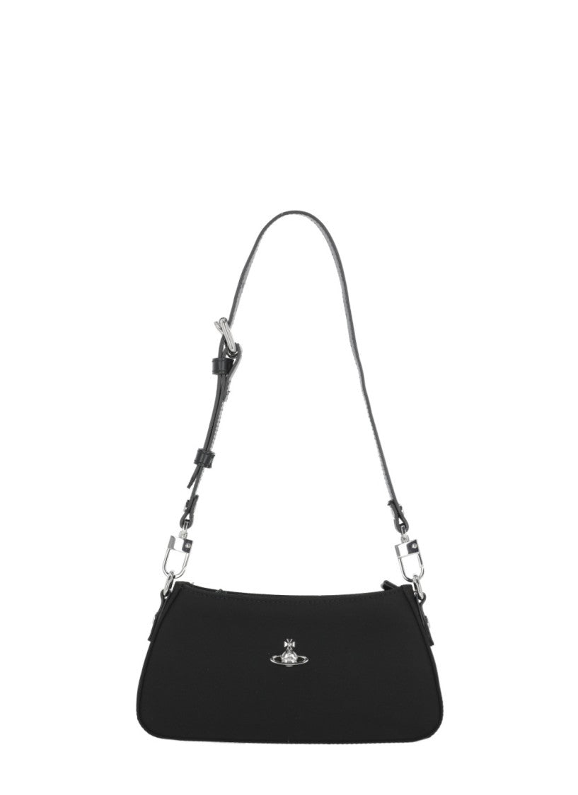 Vivienne Westwood Rectangular Minimalist Shoulder Bag With Metallic Orb Logo