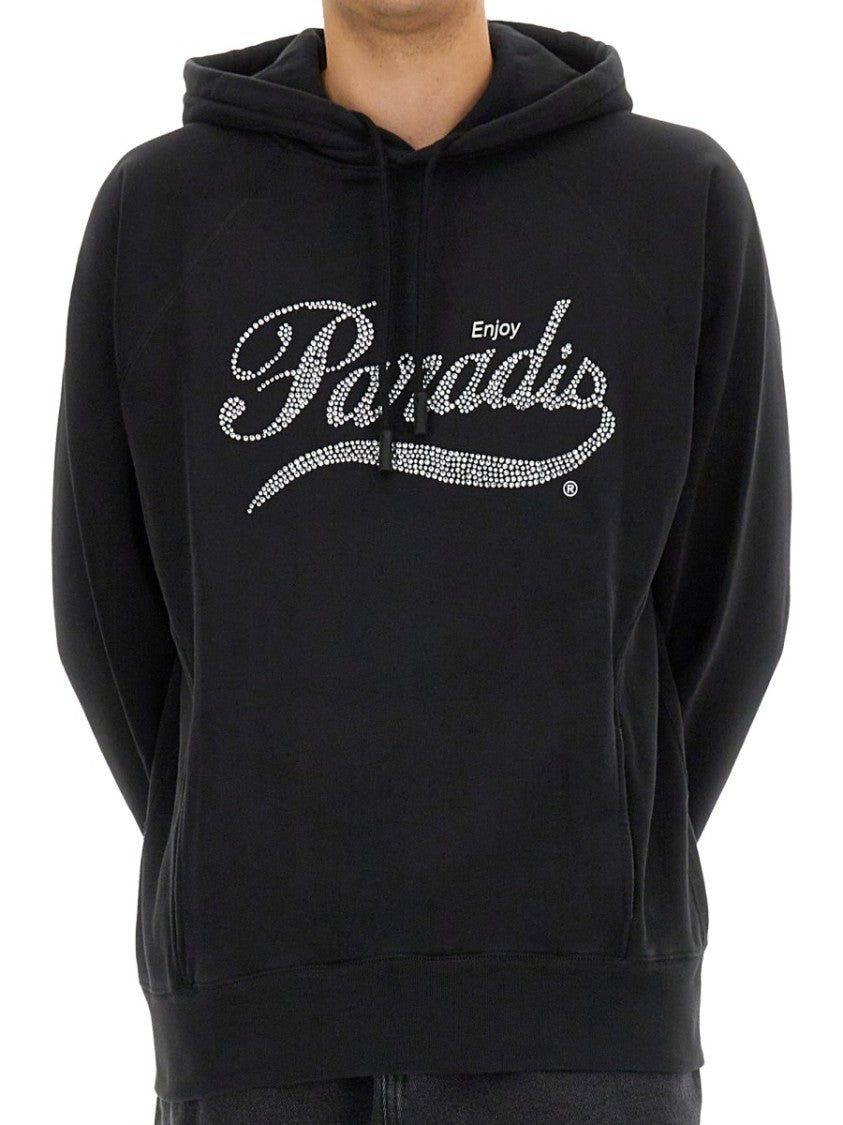 3.Paradis Relaxed Fit Black Hoodie