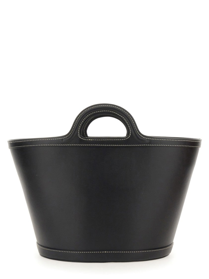 Marni Structured Black Shoulder Bag With Double Top Handle