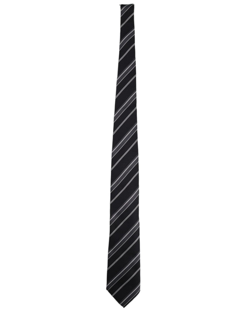 Tom Ford Narrow Black Silk Mulberry Striped Tie