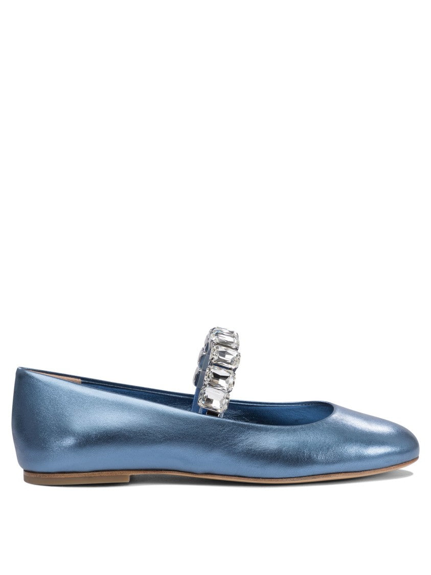 Casadei Light Blue Leather Ballerinas