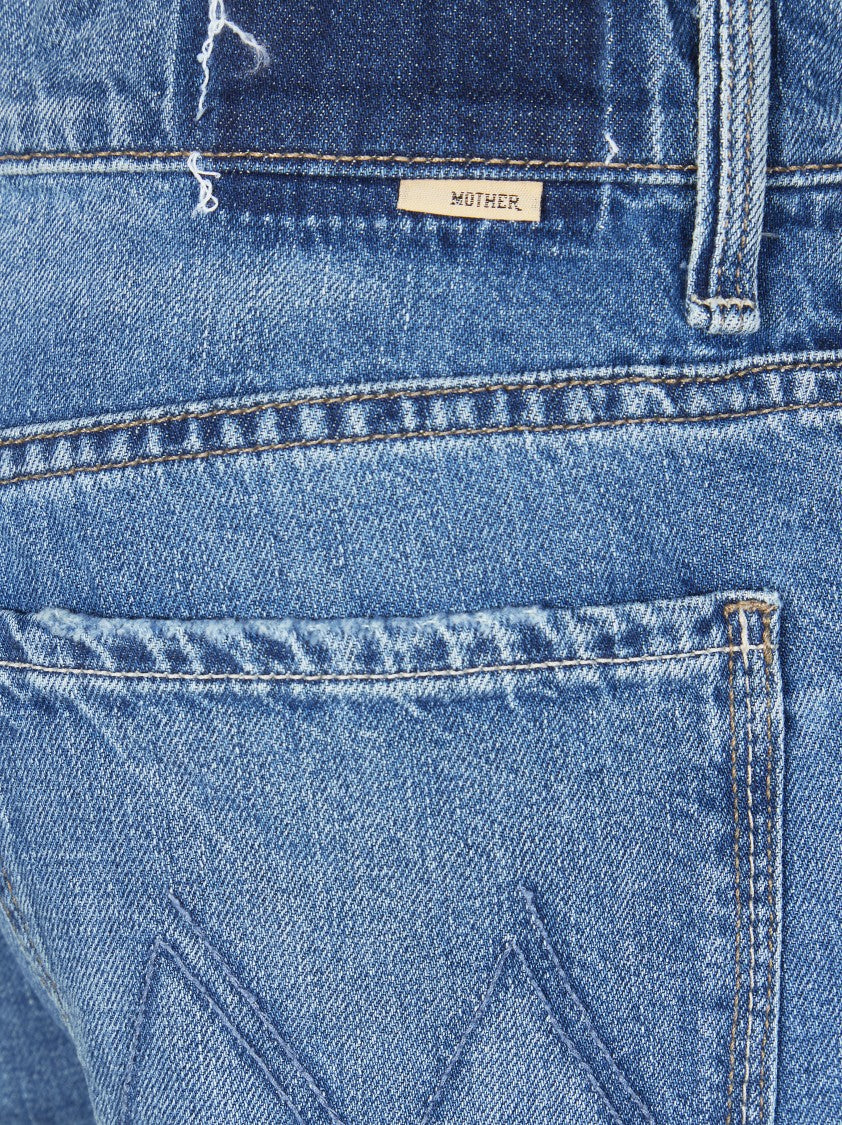 Mother Mid-Blue Faded Whiskered Jeans
